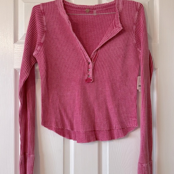 Free People long sleeve crop top size large - Picture 1 of 2